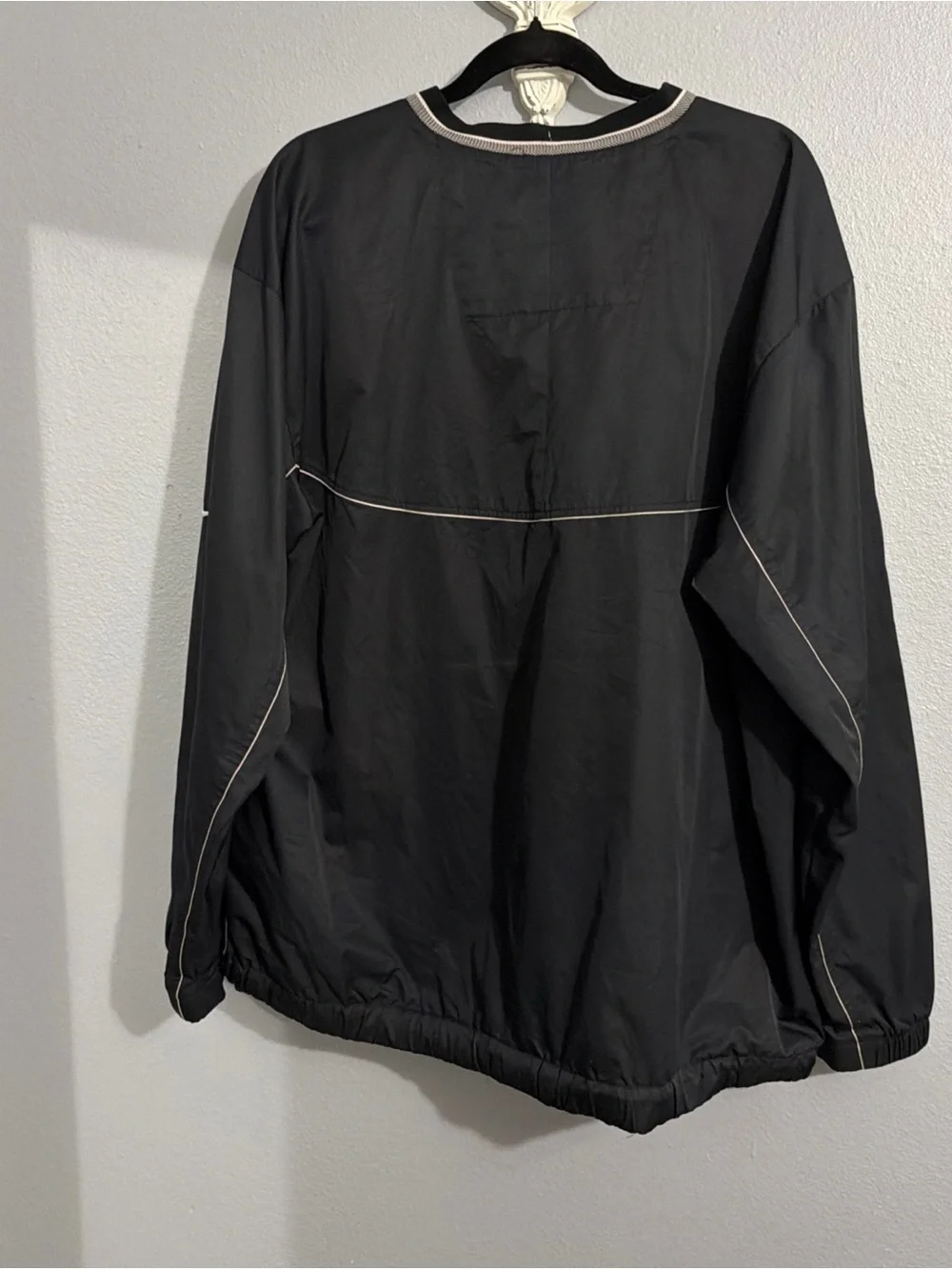 Nike Golf Black V Neck Size XL Windbreaker Jacket Pullover Large Rain Jacket